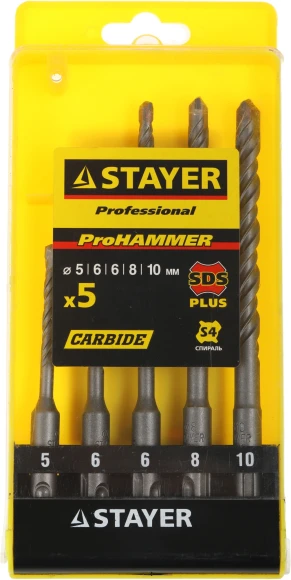 Набор буров Stayer 2930-H5 по бетону (5пред.) для дрелей/перфораторов Набор буров Stayer 2930-H5 по бетону (5пред.) для дрелей/перфораторов