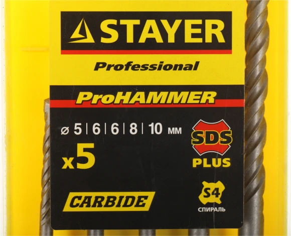 Набор буров Stayer 2930-H5 по бетону (5пред.) для дрелей/перфораторов Набор буров Stayer 2930-H5 по бетону (5пред.) для дрелей/перфораторов