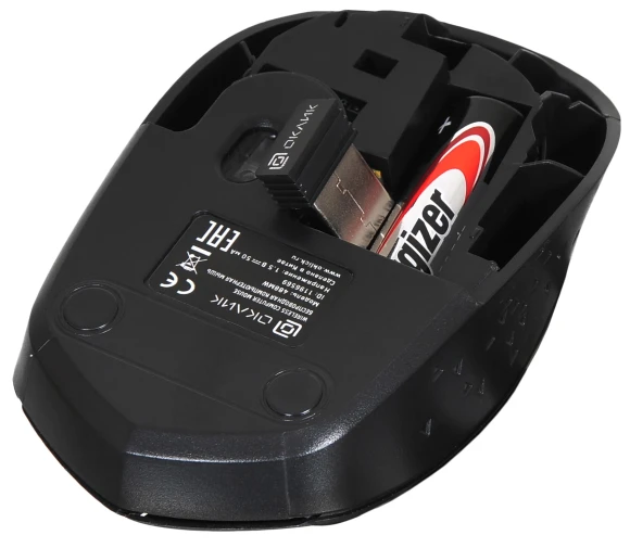 Мышь Оклик 488MW черный/синий оптическая 1600dpi беспров. USB для ноутбука 4but (1196569)