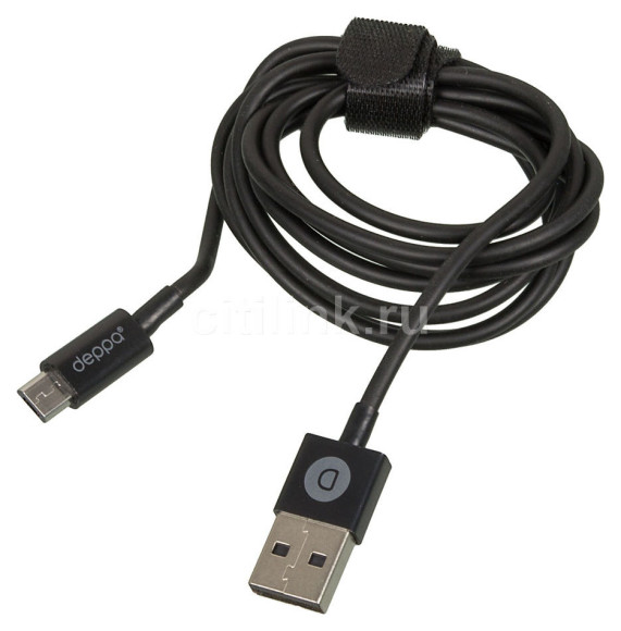 Кабель Deppa 72103 USB (m)-micro USB (m) 1.2м черный Кабель Deppa 72103 USB (m)-micro USB (m) 1.2м черный