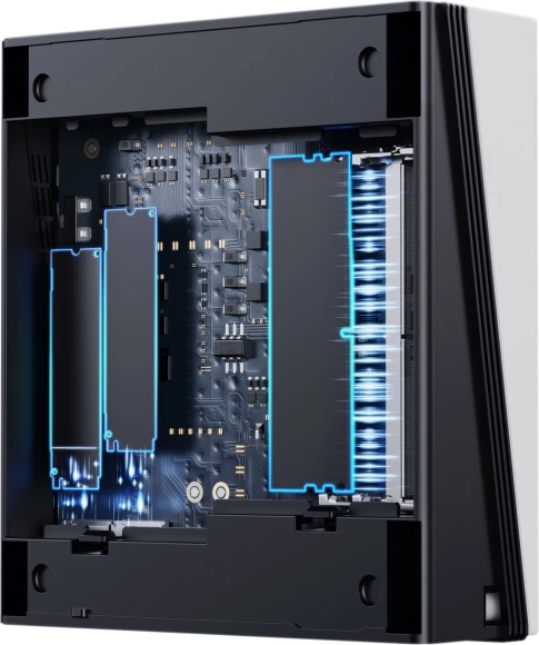 ПК Мини Chuwi UBox Ryzen 5 6600H (3.3) 16Gb SSD512Gb 660M Windows 11 Pro 2x2.5GbitEth WiFi BT 90W белый/черный