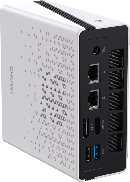 ПК Мини Chuwi UBox Ryzen 5 6600H (3.3) 16Gb SSD512Gb 660M Windows 11 Pro 2x2.5GbitEth WiFi BT 90W белый/черный