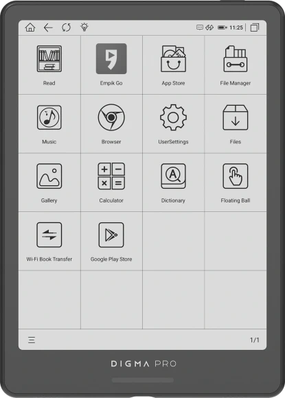 Электронная книга Digma pro Moon 8 8" E-Ink Carta 758x1024 1.8Ghz 1Gb/32Gb/SD/microSDHC/подсветка дисплея темно-серый