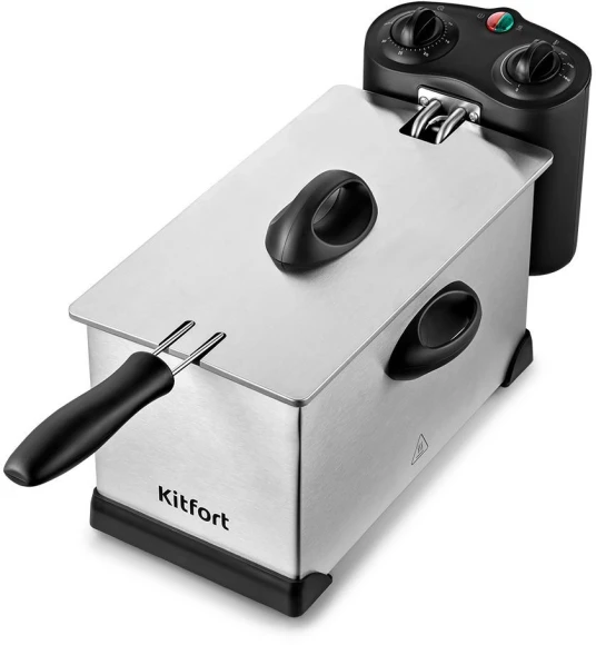 Фритюрница Kitfort КТ-4052 2000Вт серебристый/черный Фритюрница Kitfort КТ-4052 2000Вт серебристый/черный
