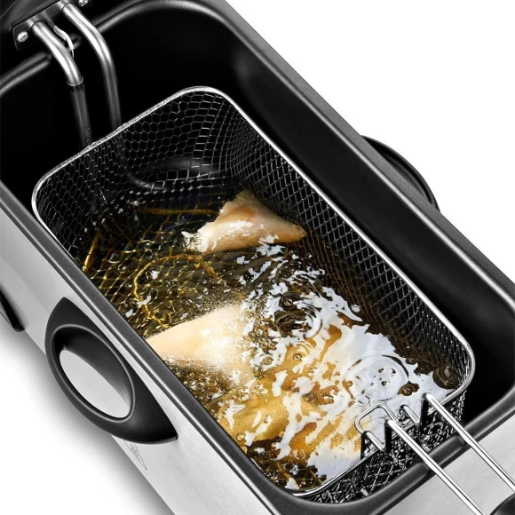 Фритюрница Kitfort КТ-4052 2000Вт серебристый/черный Фритюрница Kitfort КТ-4052 2000Вт серебристый/черный