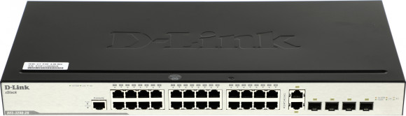 Коммутатор D-Link DES-3200-28/C1A (L2) 24x100Мбит/с 2xКомбо(1000BASE-T/SFP) 2SFP управляемый