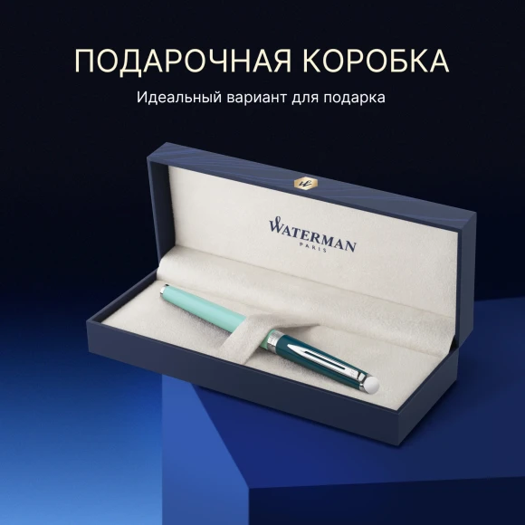 Ручка роллер Waterman Hemisphere Colour Blocking (2190124) Green CT F черн. черн. подар.кор. Ручка роллер Waterman Hemisphere Colour Blocking (2190124) Green CT F черн. черн. подар.кор.