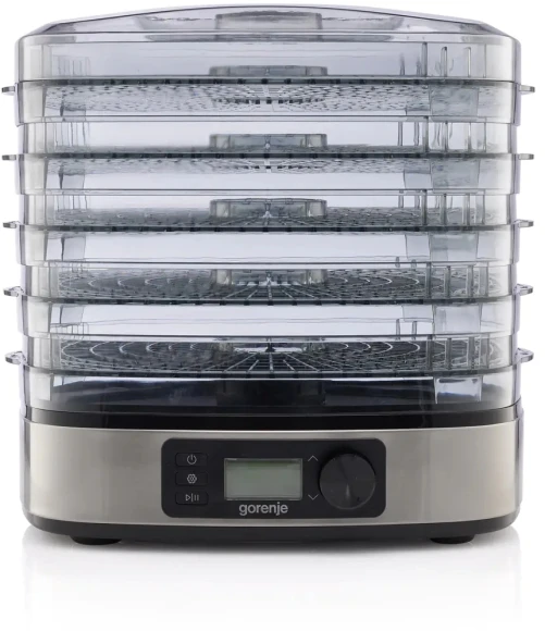 Сушка для фруктов и овощей Gorenje FDK500DE 5под. 380Вт серый