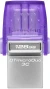 Флеш Диск Kingston 128Gb DataTraveler microDuo 3C DTDUO3CG3/128GB USB3.0 фиолетовый