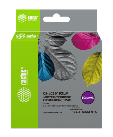 Картридж струйный Cactus CS-LC3619XLM пурпурный (19.4мл) для Brother MFC-J2330DW/J2730DW/J3530DW/J3930DW с чипом