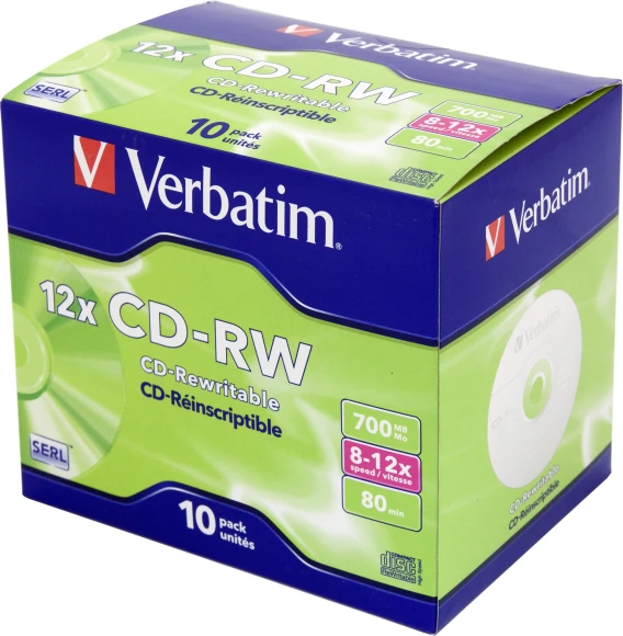 Диск CD-RW Verbatim 700Mb 12x Jewel case (10шт) (43148) Диск CD-RW Verbatim 700Mb 12x Jewel case (10шт) (43148)