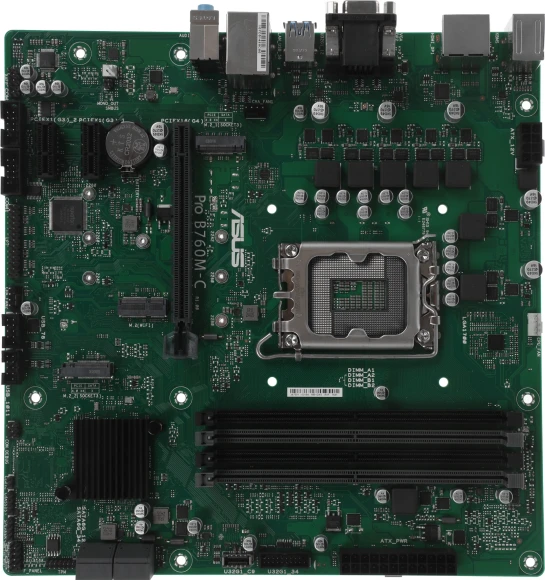 Материнская плата Asus PRO B760M-C-CSM Soc-1700 Intel B760 4xDDR5 mATX AC`97 8ch(7.1) GbLAN RAID+VGA+HDMI+DP