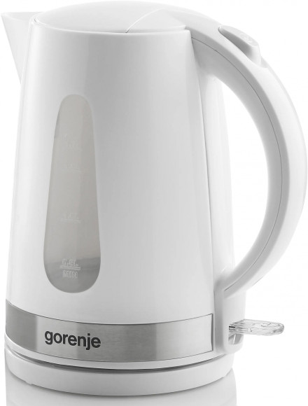Чайник электрический Gorenje K17WE 1.7л. 2200Вт белый/серебристый корпус: металл/пластик