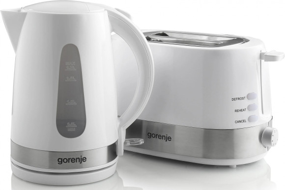 Чайник электрический Gorenje K17WE 1.7л. 2200Вт белый/серебристый корпус: металл/пластик