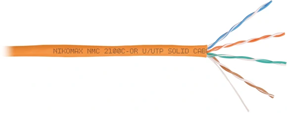 Кабель сетевой информационный Nikomax NMC 2100C-OR кат.5E U/UTP 4 пары 24AWG нг(А)-HF внутренний 305м оранжевый