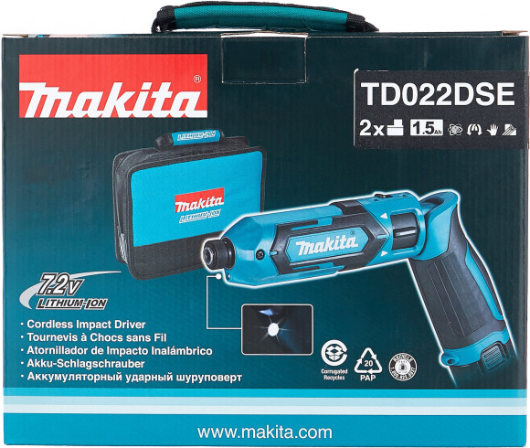 Отвертка аккум. Makita TD022DSE аккум. патрон:шестигранник 6.35 мм (1/4)