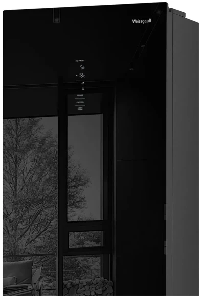Холодильник Weissgauff WRK 185 Total NoFrost Inverter Black Glass 2-хкамерн. черный инвертер Холодильник Weissgauff WRK 185 Total NoFrost Inverter Black Glass 2-хкамерн. черный инвертер