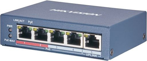 Коммутатор Hikvision DS-3E0505P-E/M(B) 5x1Гбит/с 4PoE+ 35W неуправляемый Коммутатор Hikvision DS-3E0505P-E/M(B) 5x1Гбит/с 4PoE+ 35W неуправляемый