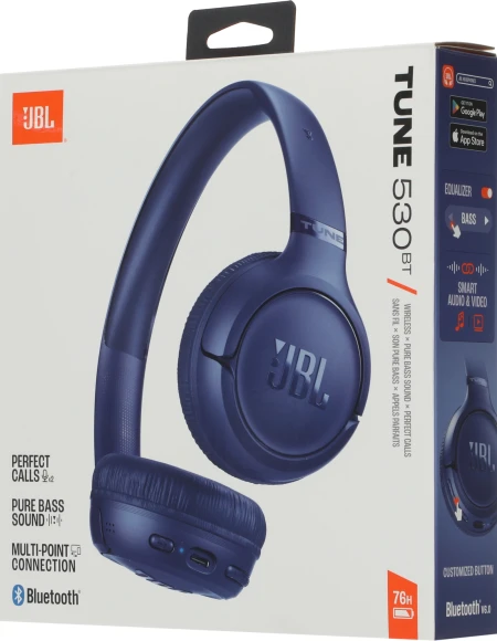 Гарнитура накладные JBL Tune 530BT синий беспроводные bluetooth оголовье (JBLT530BTBLUEU) Гарнитура накладные JBL Tune 530BT синий беспроводные bluetooth оголовье (JBLT530BTBLUEU)