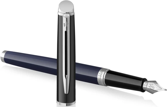 Ручка перьев. Waterman Hemisphere Colour Blocking (2202847) Blue/Black CT F сталь нержавеющая подар.кор.