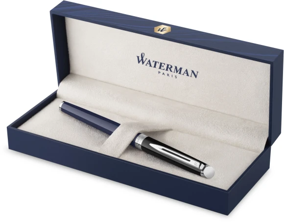Ручка перьев. Waterman Hemisphere Colour Blocking (2202847) Blue/Black CT F сталь нержавеющая подар.кор.