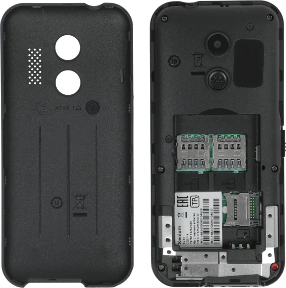 Мобильный телефон Xenium X718 черный моноблок 2Sim 1.77" 128x160 Spreadtrum ThreadX RTOS 0.3Mpix GSM900/1800 MP3 FM microSD max32Gb