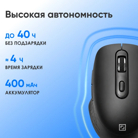 Мышь Оклик 417MW черный оптическая 3200dpi silent беспров. BT/Radio USB 6but (1677300) Мышь Оклик 417MW черный оптическая 3200dpi silent беспров. BT/Radio USB 6but (1677300)
