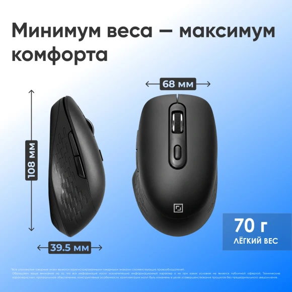 Мышь Оклик 417MW черный оптическая 3200dpi silent беспров. BT/Radio USB 6but (1677300) Мышь Оклик 417MW черный оптическая 3200dpi silent беспров. BT/Radio USB 6but (1677300)