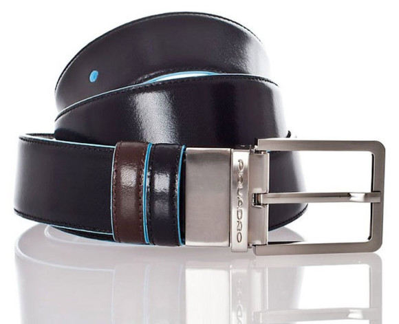 Ремень мужской Piquadro Blue Square CU2619B2/NMO 127х3.5см черный/коричневый натур.кожа Ремень мужской Piquadro Blue Square CU2619B2/NMO 127х3.5см черный/коричневый натур.кожа