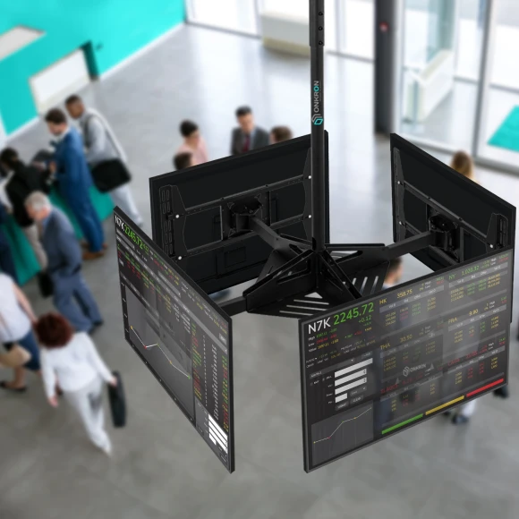 Кронштейн для телевизора Onkron CPRO2L-4 черный 32"-55" макс.154кг потолочный поворот и наклон