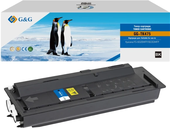 Картридж лазерный G&G GG-TK475 черный (15000стр.) для Kyocera FS-6025/B/6030