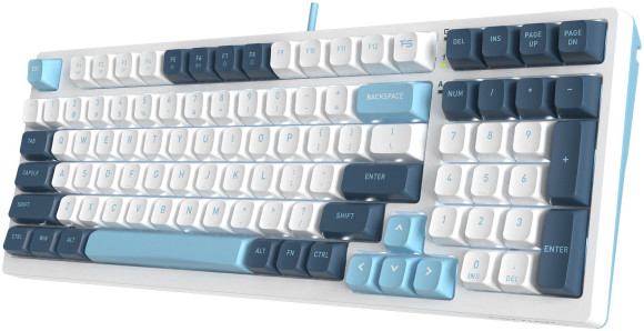 Клавиатура A4Tech FS300 механическая белый/синий USB for gamer LED (FS300 PANDA SNOWBOARDING) кабель 1.8м