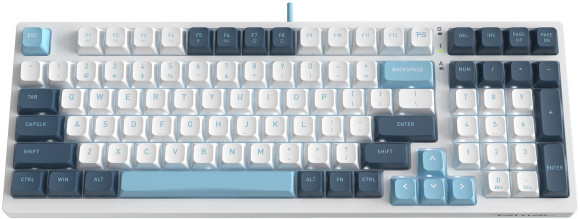 Клавиатура A4Tech FS300 механическая белый/синий USB for gamer LED (FS300 PANDA SNOWBOARDING) кабель 1.8м