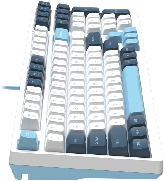 Клавиатура A4Tech FS300 механическая белый/синий USB for gamer LED (FS300 PANDA SNOWBOARDING) кабель 1.8м