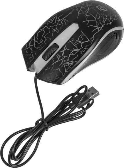 Мышь Оклик 395M SHADOW черный оптическая 1500dpi USB для ноутбука 3but (1102286)