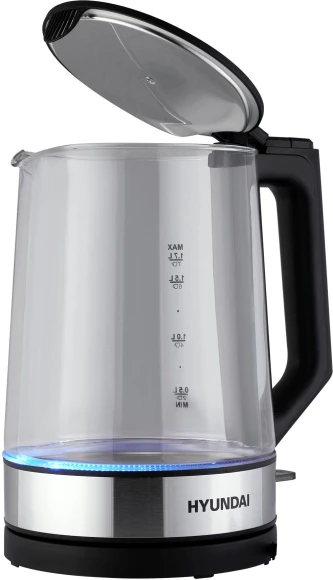 Чайник электрический Hyundai HYK-G8808 1.7л. 2200Вт черный/серебристый корпус: стекло Чайник электрический Hyundai HYK-G8808 1.7л. 2200Вт черный/серебристый корпус: стекло