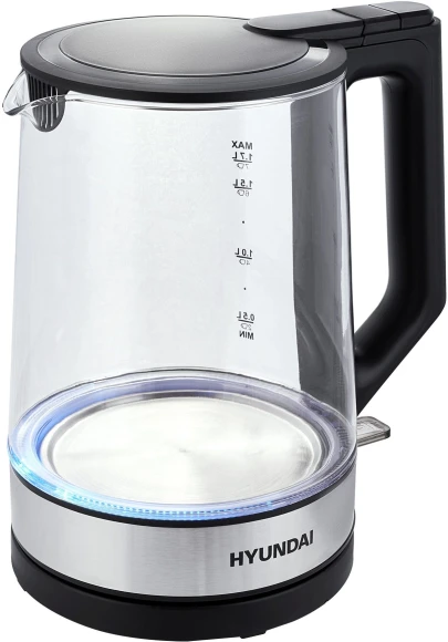 Чайник электрический Hyundai HYK-G8808 1.7л. 2200Вт черный/серебристый корпус: стекло Чайник электрический Hyundai HYK-G8808 1.7л. 2200Вт черный/серебристый корпус: стекло