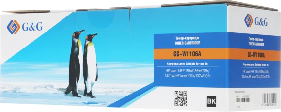 Картридж лазерный G&G GG-W1106A черный (1000стр.) для HP Laser 107a/107r/107w/135a MFP/135r MFP/135w MFP/137fnw MFP Картридж лазерный G&G GG-W1106A черный (1000стр.) для HP Laser 107a/107r/107w/135a MFP/135r MFP/135w MFP/137fnw MFP