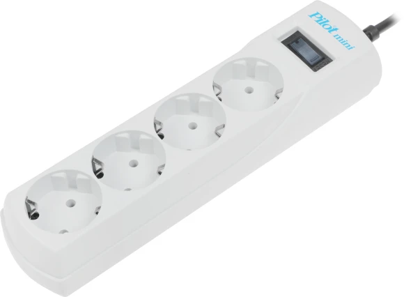 Сетевой фильтр Pilot mini 3м (4 розетки) белый (коробка)
