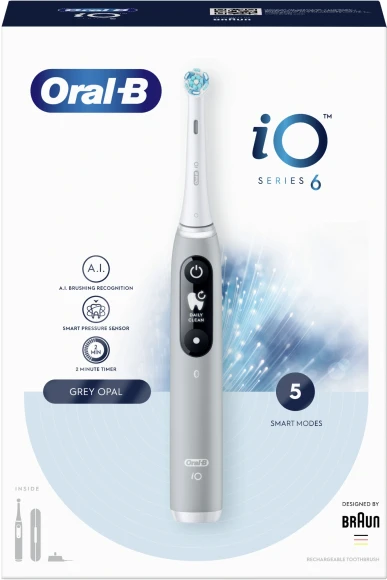 Зубная щетка электрическая Oral-B iO Series 6 Grey Opal серый Зубная щетка электрическая Oral-B iO Series 6 Grey Opal серый