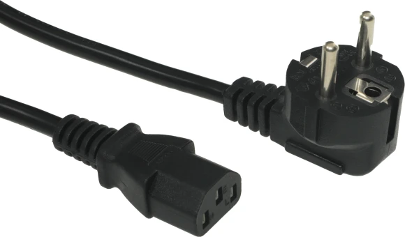 Кабель KingPrice KP-PC-Euro-C13-1.5m Евровилка угловой IEC C13 1.5м черный