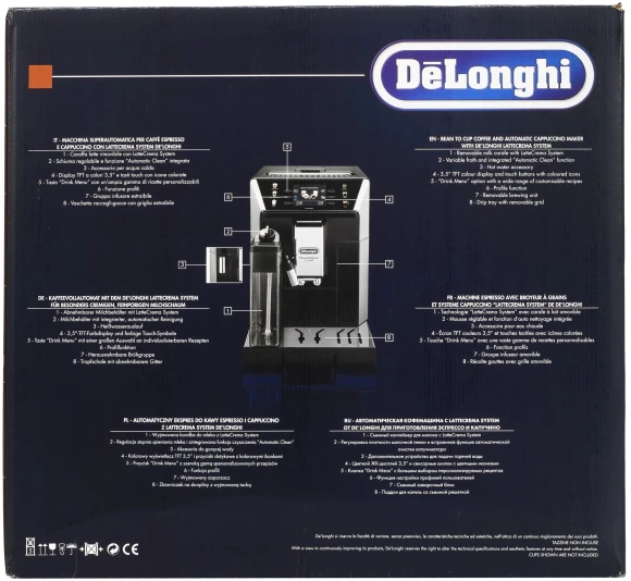 Кофемашина Delonghi ECAM550.65.SB 1450Вт черный/серебристый