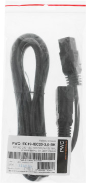 Шнур питания Hyperline PWC-IEC19-IEC20-3.0-BK C19-C20 проводник.:3x1.5мм2 3м 250В 16А (упак.:1шт) черный Шнур питания Hyperline PWC-IEC19-IEC20-3.0-BK C19-C20 проводник.:3x1.5мм2 3м 250В 16А (упак.:1шт) черный