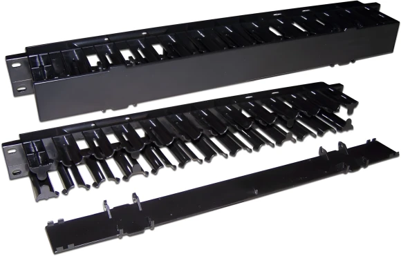 Кабельный органайзер Горизонтальный Lanmaster LAN-ORG/CVP-1U односторонний пальцы 1U шир.:19" глуб.:44мм