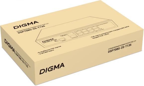 Коммутатор Digma DSP724G-4C-R300 (L2+) 24x1Гбит/с 4xКомбо(1000BASE-T/SFP) 24PoE 24PoE+ 300W управляемый