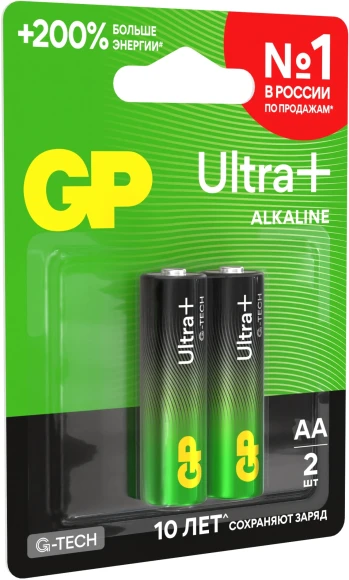 Батарея GP Ultra Plus Alkaline 15AUPA21-2CRSBNN2 AA (2шт) блистер