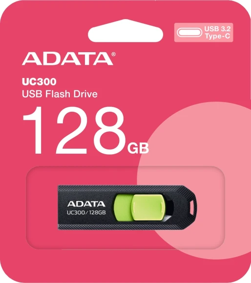 Флеш Диск A-Data 128Gb Type-C UC300 ACHO-UC300-128G-RBK/GN USB3.2 черный/зеленый Флеш Диск A-Data 128Gb Type-C UC300 ACHO-UC300-128G-RBK/GN USB3.2 черный/зеленый