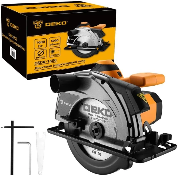 Циркулярная пила (дисковая) Deko CSDK-1500 PRO 1500Вт (ручная) D диска.:165мм (085-1150)