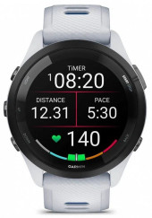 Смарт-часы Garmin Forerunner 265 33мм 1.3" AMOLED корп.черный/белый силикон рем.белый (010-02810-11)