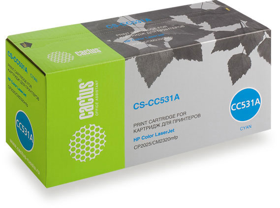 Картридж лазерный Cactus CS-CC531A CC531A голубой (2800стр.) для HP Color LaserJet CP2025/CM2320 Картридж лазерный Cactus CS-CC531A CC531A голубой (2800стр.) для HP Color LaserJet CP2025/CM2320